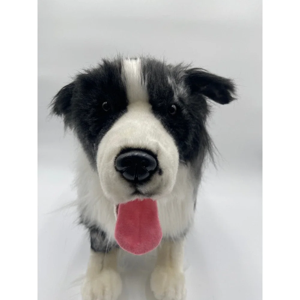 Cuddle Clones Plush Border Collie Dog Black White Realistic Standing 21 Inch